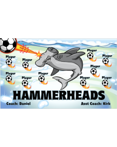 Hammerheads Soccer 13oz Vinyl Team Banner E-Z Order