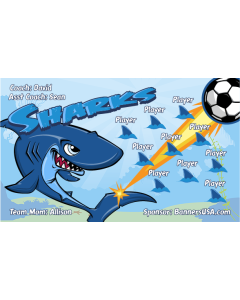 Sharks Soccer 13oz Vinyl Team Banner E-Z Order
