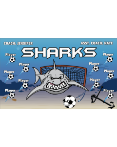 Sharks Soccer 13oz Vinyl Team Banner E-Z Order