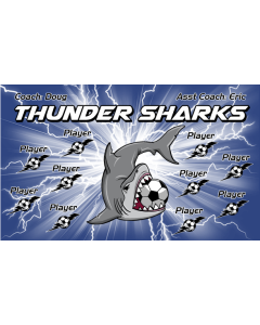 Thunder Sharks Soccer 13oz Vinyl Team Banner E-Z Order
