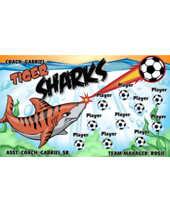 Tiger Sharks Soccer 13oz Vinyl Team Banner E-Z Order