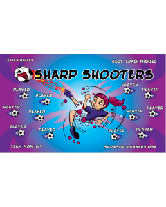 Sharp Shooters Soccer 13oz Vinyl Team Banner E-Z Order