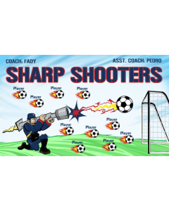 Sharp Shooters Soccer 13oz Vinyl Team Banner E-Z Order