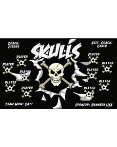 Skulls Soccer 13oz Vinyl Team Banner E-Z Order