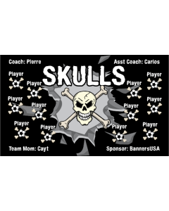 Skulls Soccer 13oz Vinyl Team Banner E-Z Order