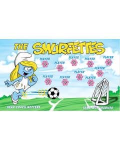 Smurfettes Soccer 13oz Vinyl Team Banner E-Z Order