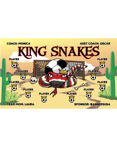 King Snakes Soccer 13oz Vinyl Team Banner E-Z Order