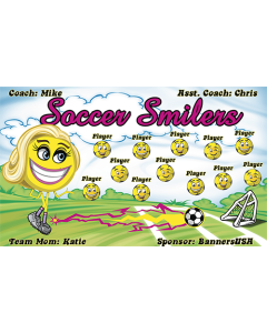 Soccer Smilers Soccer 13oz Vinyl Team Banner E-Z Order