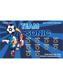 Team Sonic Soccer 13oz Vinyl Team Banner E-Z Order