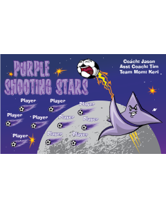 Purple Shooting Stars Soccer 13oz Vinyl Team Banner E-Z Order