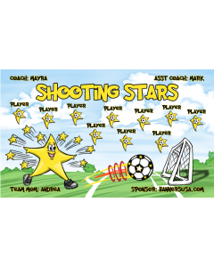 Shooting Stars Soccer 13oz Vinyl Team Banner E-Z Order