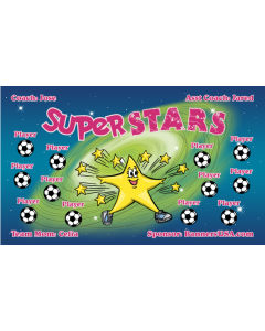 Super Stars Soccer 13oz Vinyl Team Banner E-Z Order