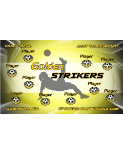 Golden Strikers Soccer 13oz Vinyl Team Banner E-Z Order