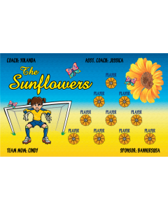 Sunflowers Soccer 13oz Vinyl Team Banner E-Z Order