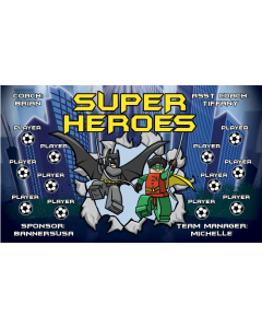 Super Heroes Soccer 13oz Vinyl Team Banner E-Z Order