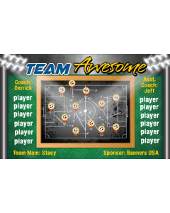 Team Awesome Soccer 13oz Vinyl Team Banner E-Z Order