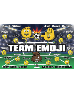 Team Emoji Soccer 13oz Vinyl Team Banner E-Z Order