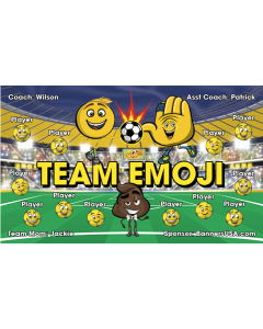 Team Emoji Soccer 13oz Vinyl Team Banner E-Z Order