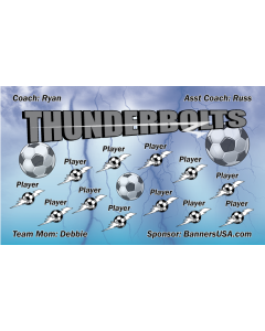 Thunderbolts Soccer 13oz Vinyl Team Banner E-Z Order