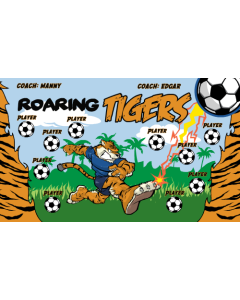 Roaring Tigers Soccer 13oz Vinyl Team Banner E-Z Order