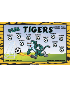 Teal Tigers Soccer 13oz Vinyl Team Banner E-Z Order