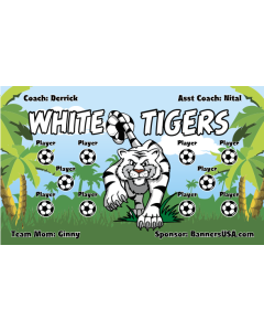 White Tigers Soccer 13oz Vinyl Team Banner E-Z Order