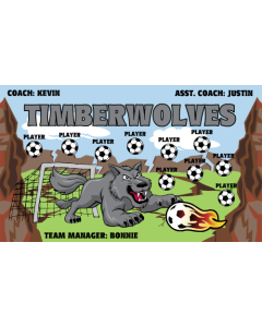 Timberwolves Soccer 13oz Vinyl Team Banner E-Z Order