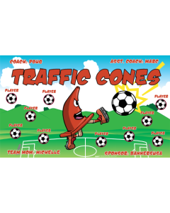 Traffic Cones Soccer 13oz Vinyl Team Banner E-Z Order