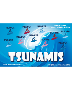 Tsunamis Soccer 13oz Vinyl Team Banner E-Z Order