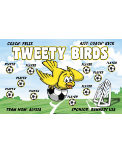 Tweety Bird Soccer 13oz Vinyl Team Banner E-Z Order