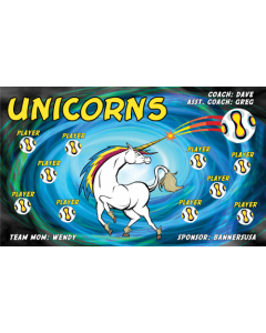 Unicorns Soccer 13oz Vinyl Team Banner E-Z Order