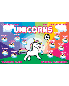 Unicorns Soccer 13oz Vinyl Team Banner E-Z Order