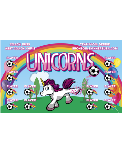 Unicorns Soccer 13oz Vinyl Team Banner E-Z Order