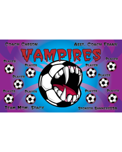 Vampires Soccer 13oz Vinyl Team Banner E-Z Order