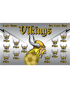Vikings Soccer 13oz Vinyl Team Banner E-Z Order