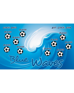 Blue Waves Soccer 13oz Vinyl Team Banner E-Z Order