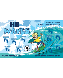 HB Waves Soccer 13oz Vinyl Team Banner E-Z Order