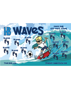HB Waves Soccer 13oz Vinyl Team Banner E-Z Order