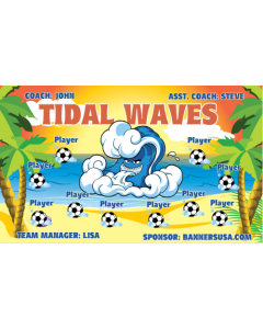 Tidal Waves Soccer 13oz Vinyl Team Banner E-Z Order