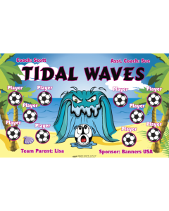 Tidal Waves Soccer 13oz Vinyl Team Banner E-Z Order