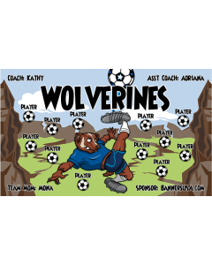 Wolverines Soccer 13oz Vinyl Team Banner E-Z Order