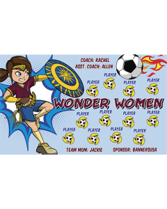 Wonder Women Soccer 13oz Vinyl Team Banner E-Z Order