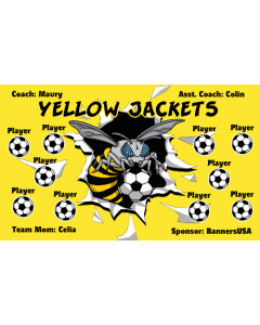 Yellow Jackets Soccer 13oz Vinyl Team Banner E-Z Order