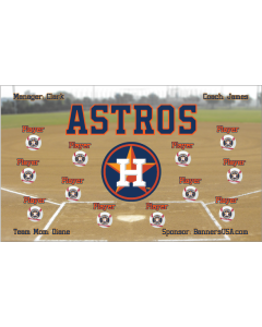 Astros Baseball Vinyl Team Banner E-Z Order