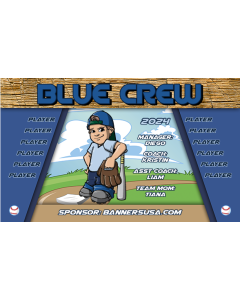 Blue Crew Baseball Vinyl Team Banner E-Z Order