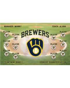 Brewers Baseball 13oz Vinyl Team Banner E-Z Order