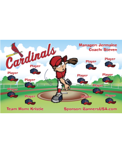 Cardinals Baseball 13oz Vinyl Team Banner E-Z Order