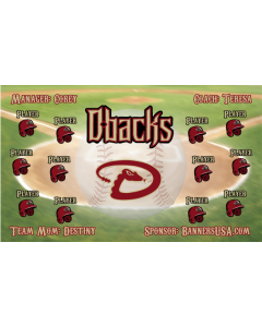 Dbacks Baseball 13oz Vinyl Team Banner E-Z Order