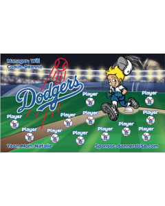 Dodgers Baseball 13oz Vinyl Team Banner E-Z Order