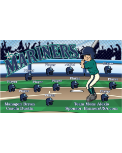 Mariners Baseball 13oz Vinyl Team Banner E-Z Order